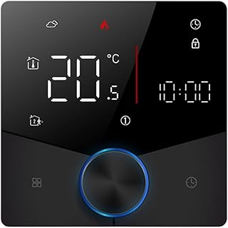 Smart WiFi Raumthermostat, Warmwasser-Heizungsregler mit Drehsteuerung, App-Verbindung & Sprachsteuerung Kompatibel für Tuya Smart