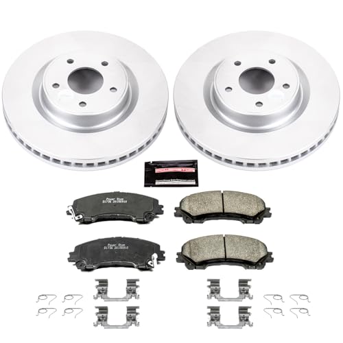 Image of PowerStop Front Brake Kit for INFINITI Q50 2014-24 |Q60 2017-22 |QX50 2016-17 |Nissan Z 2023-24 - Fully-Coated Disc Rotors with Z17 Ceramic Brake Pads Replacement, CRK6944