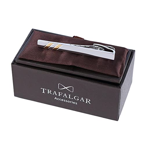 Barra de corbata para hombre de acero inoxidable bicolor rodio oro 3