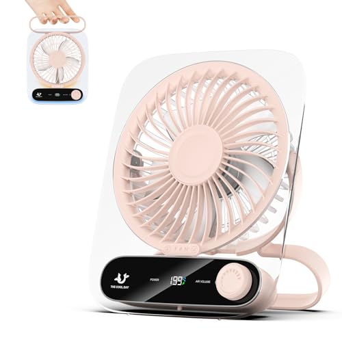 Simpeak Ventilateur USB Silencieux 199 Vitesses Réglables Mini Ventilateur Portable Suspendu Ultra-Mince Bureau pour Maison, Bureau, Extérieur - 3000mAh...