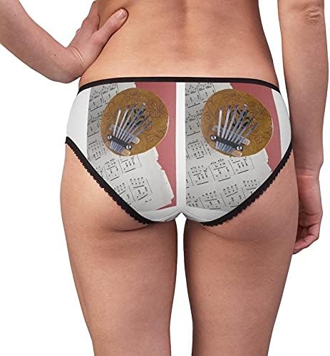 SpreadPassion Women's Coconut Kalimba Thumb Piano Panties, Coconut Kalimba Thumb Piano Underwear, Briefs