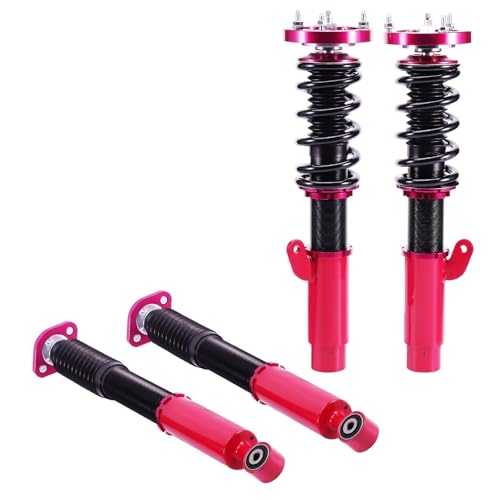 Amortiguadores Coilovers, Puntales De Suspensión Para E46 Serie 3 1998-2007 Amortiguadores Resortes Suspensión Suspensión Aire(Rojo)