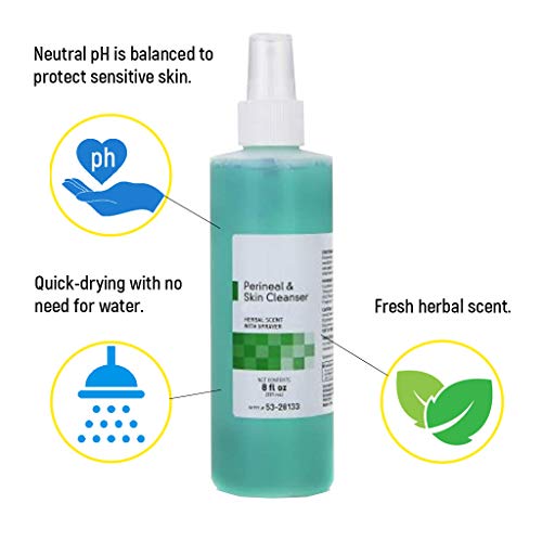 Mckesson Pack Of 48 Rinse-Free Perineal Wash Gentle Skin Cleanser With Herbal Scent Pump Bottle For Cleaning Removing Soils And Odors Ph Balanced Great For Delicate Skin #TOP4