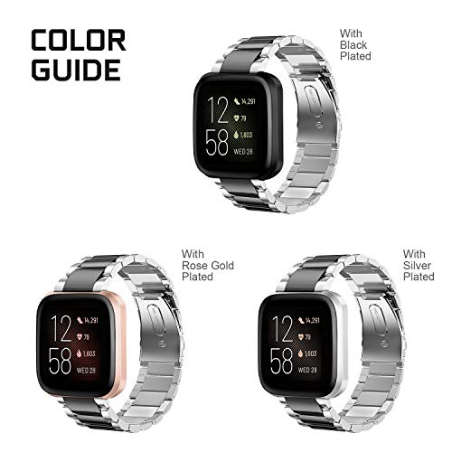 Pulseira de metal Fintie para Fitbit Versa 2, Versa, Versa Lite Edition, pulseira de aço inoxidável
