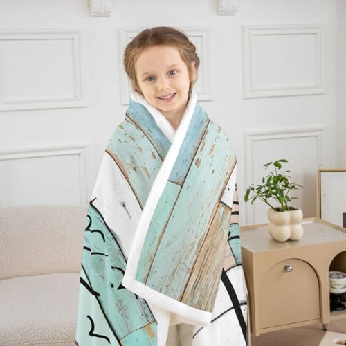 Lake Life Blanket 40"x50" Sun Sketch Sunset Kawaii Throw Blanket Camper Decor,Vintage Cabin Rustic Wooden Fleece Blanket Country Lake Decor,Farm Farmhouse Style Lake House Decor for The Home by Erosebridal - Image 3
