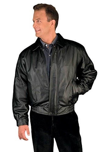 Reed Men's American Style Bomber Genuine Leather Jacket (Xl, Black) #TOP2