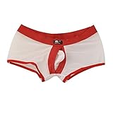 Zacoo Men Stretch Boxer Brief Size S Color Red White