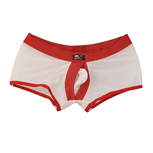 Zacoo Men Stretch Boxer Brief Size S Color Red White
