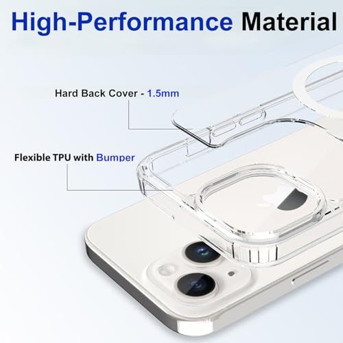 Image of FanTEK Phone Case Compatible with iPhone 14 Plus 6.7 Inch, Magnetic Case Clear Protective Bumper Hard Back Cover