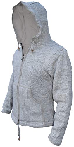 Gheri Natural Woolen Knitted Hand Made Sherpa Jacket Jumper Hoodie2