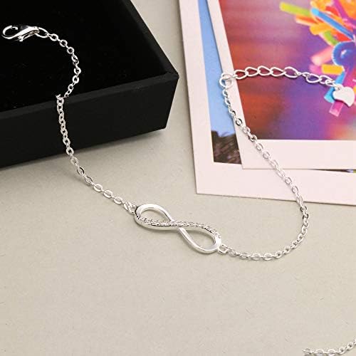 Sllaiss 925 Sterling Silver Infinity Bracelets Endless Love Adjustable Cubic Zirconia Bracelet Jewelry Gifts for Women Girls Hypoallergenic