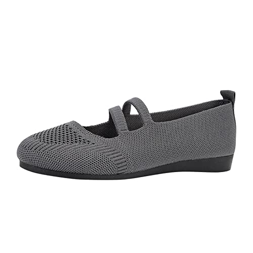 Ballerines tricotées plates et unies pour femme adaptées au quotidien confortable