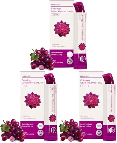 Image of FOODOLOGY Coleology Bowel Movement Jelly, Grape & Prune, 30 Sticks Prebiotic Fiber Supplement for Gut Health & Immune Support, Constipation & Bloating Relief, Korean Wellness