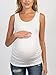 Ecavus 3PCS Womens Layering Maternity Tank Top Pregnancy Shirt Scoop Neck Sleeveless Ruched Vest (L, Black/White/Grey)