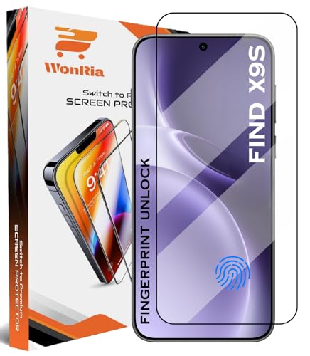 Image of WonRia Pack 1 - Tempered Glass for Oppo Find X9s 5G [1 Month Warranty] Edges to Edge 9H Hardness Screen Glass Protector with Easy Installation kit