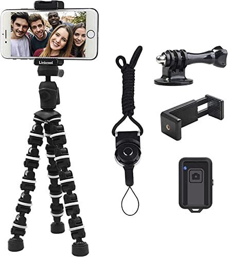 Phone Tripod, Linkcool Octopus Tripod with Wireless Remote Phone Holder ...