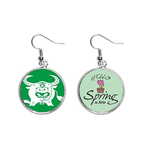Pendientes de año de buey ligeros y antialérgicos joyería zodiaco cómodo