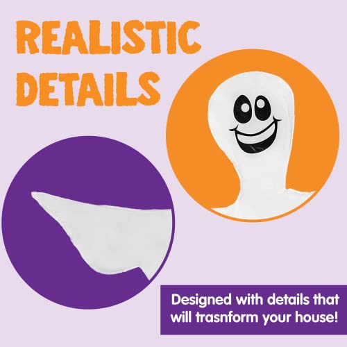 Image of JOYIN 2 Pcs 53 inch Halloween Decoration Outdoor, Halloween Bendable Hanging Ghost for Lawn, Tree, Pilar Decorations, Tree Wrap Ghost Party Supplies