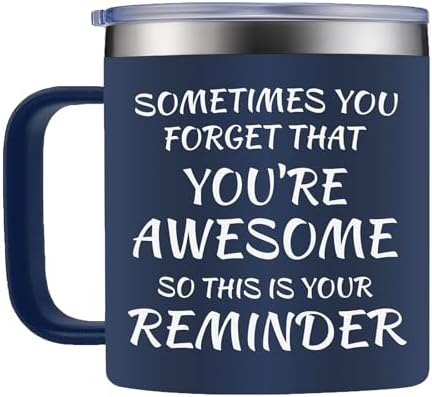 Men's Coffee Mug with Funny Quote Gift for Dad Grandpa Stainless Steel Vacuum Insulated Cup Teacher Humorous Stocking Stuffer for Christmas Father's Day-14OZ(Blue)