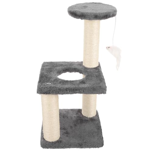 Rascador para Gatos Torre Multinivel con Poste de Sisal Gris miniatura 1