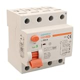 Interruttore Differenziale Puro Tipo B Trifase, Salvavita 380V 100A, RCCB 3P+N 10kA 30mA, 4 Moduli DIN, Serie PR8HM Elettromagnetica, Certificato IEC61008-1