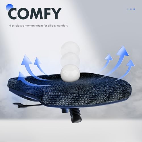 Image of FLEXISPOT OC3 Cloud Ergonomic Office Chair High Back Mesh Swivel Computer Chair Executive Office Desk Chairs with Adjustable Lumbar Support /2D Headrest /Lockable Backrest, Foam Seat Cushion, Black