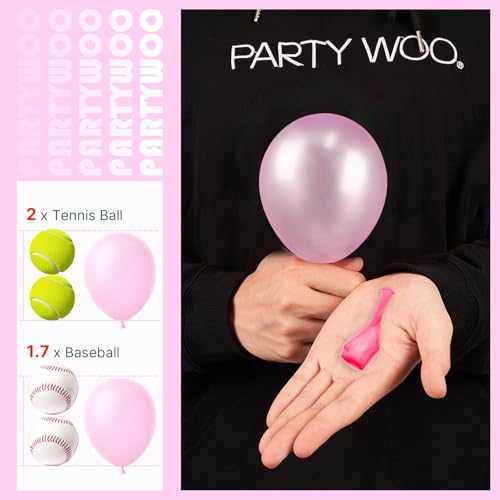 Image of PartyWoo Pearl Pink Balloons 100pcs 5 Inch Light Pastel Baby Pale Pink Latex Balloons for Girl Baby Shower Gender Reveal Bachelorette Wedding Princess Birthday Butterfly Party Decorations Pink-Z29