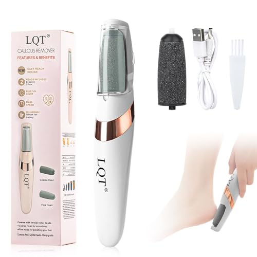 LQT® Electric Foot File – Rechargeable Callus Remover for Hard, Cracked Skin – at-Home Pedicure
