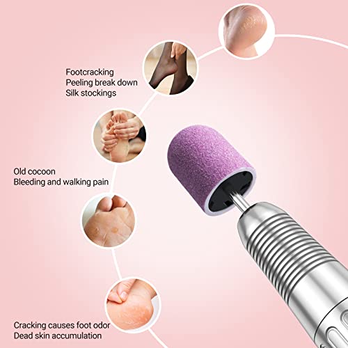 Melodysusie 10 Pcs Nail Sanding Caps Nail Drill Bits 180 Fine Grit For Foot File Callus Remover Manicure Pedicure Nail Polishing Burr Home Salon Use, Purple (13Mm) #TOP4