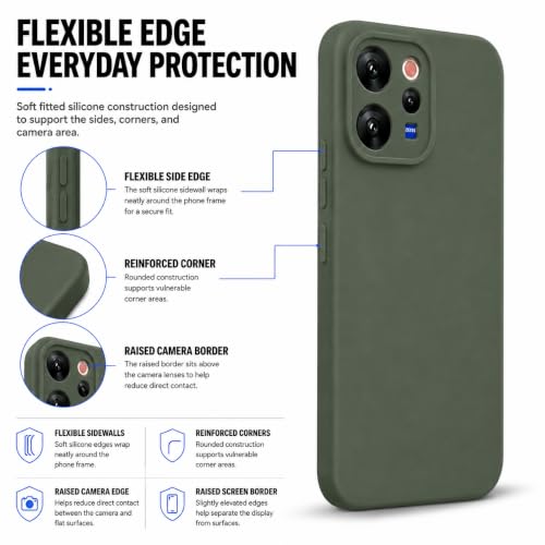 Image of FIRST MART Matte Silicone Back Cover for Vivo V70 & V70 Elite- Green