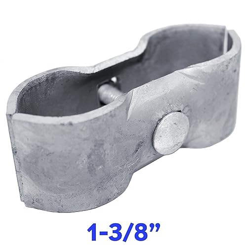 Chain Link Fence Panel Clamps ~ Kennel Clamps: (1 Set) for 1-3/8\" Chain Link Fence Pipe Panel Frames. for Dog kennels/Dog Runs, or Temporary Chain Link Fence. Saddle Clamps.