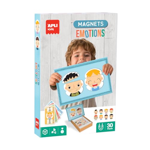 APLI Kids 20368 - Magnets Émotions - Jeu éducatif magnétique 3 Ans +, Identifier et exprimer Les émotions - Développe Le langage.