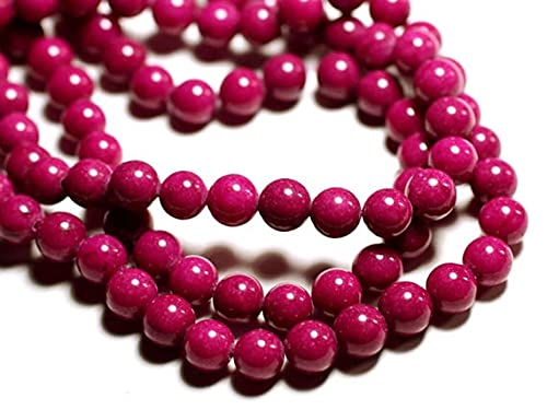 Jade stone 8mm pink fuchsia LKBEADS perle pierre naturelle