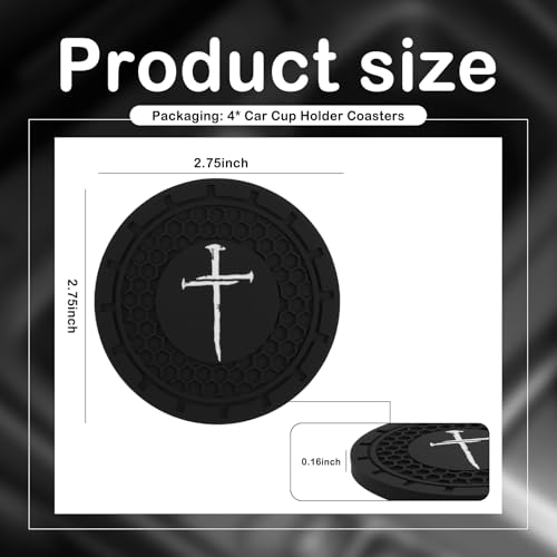 4PCS Portavasos para Auto con Diseño de Cruz Cristiana miniatura 2