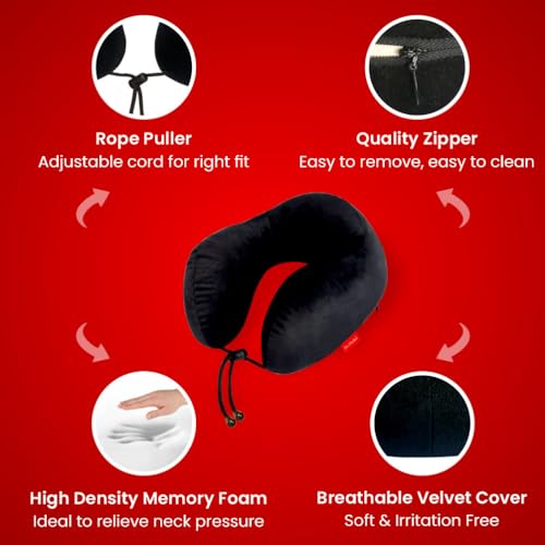 Dr.Ortho Premium Orthopaedic Travel Neck Rest, Neck Pillow for Travel, Travel Pillow for Neck & Head Support, Travel Neck Pillow for Chair, Car, Train & Flight - Image 4
