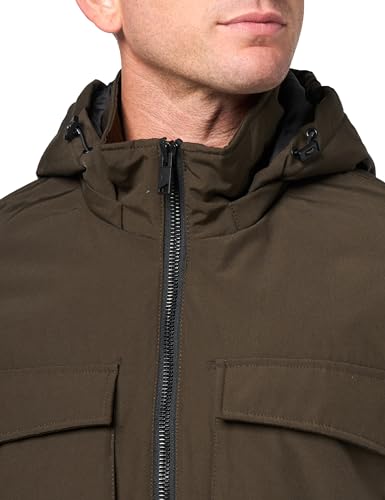 Image of Andrew Marc Men's Rain Jacket with Removable Hood and Back Vent