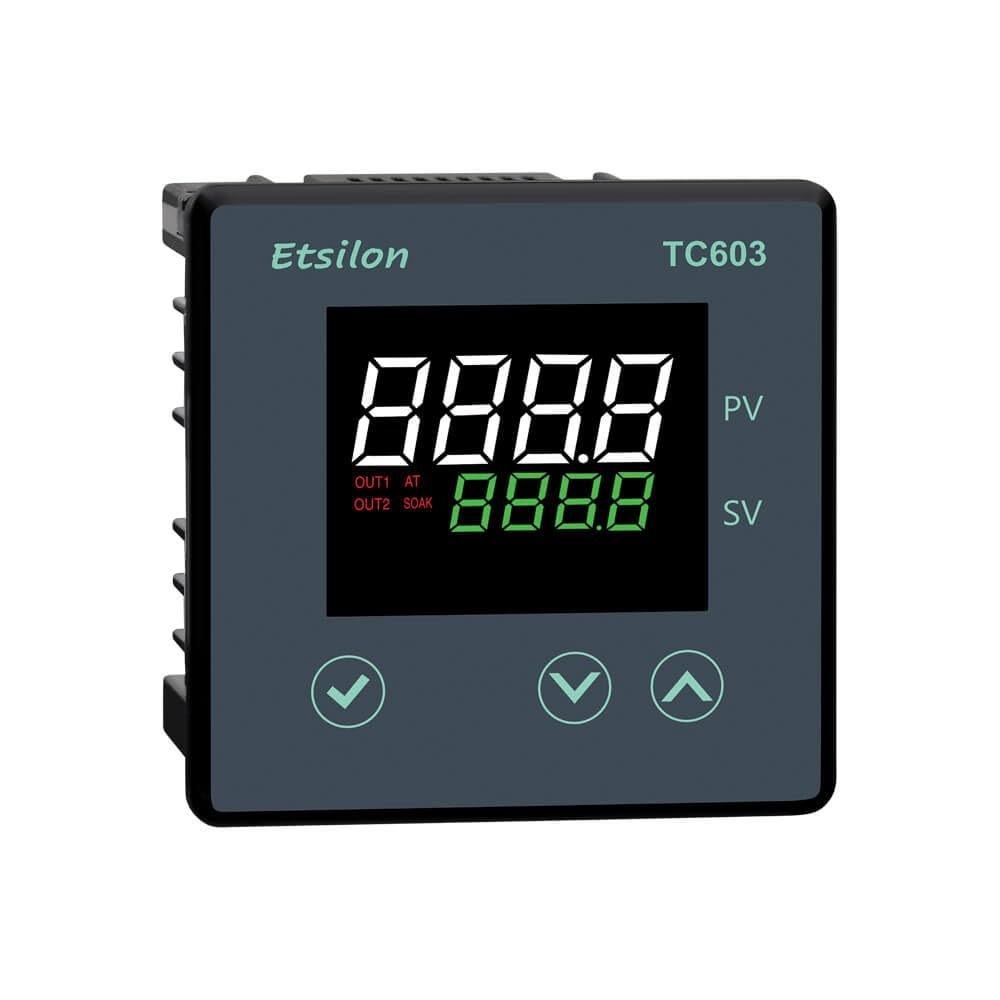 4+4 digits, 7-segment LED dual display, Temperature Controller, Dual set point, TC / RTD input, Relay / SSR + Relay output, 96x96 mm Size, Etsilon TC603 || Similar To Multispan UTC131G ||-image-9