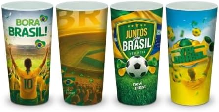 Kit 24 Copos Plásticos 350ml Copa Do Mundo Festas Brasil Comemora...