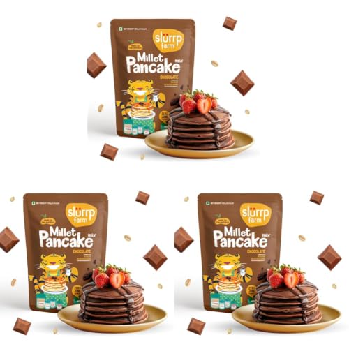 Image of Slurrp Farm Instant No Maida Millet Pancake Mix | Chocolate, 150 G (Pack of 3)