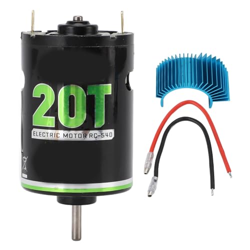 Moteur à Balais 540 avec Dissipateur Thermique Efficace, Puissant Moteur Magnétique pour Voiture RC, pour Mise à Niveau Axial SCX10 90046 (20T)