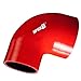 Upgr8 Universal 4-Ply High Performance 90 Degree Elbow Reducer Coupler Silicone Hose (3.0"(76MM) to 4.0"(102MM), Red)