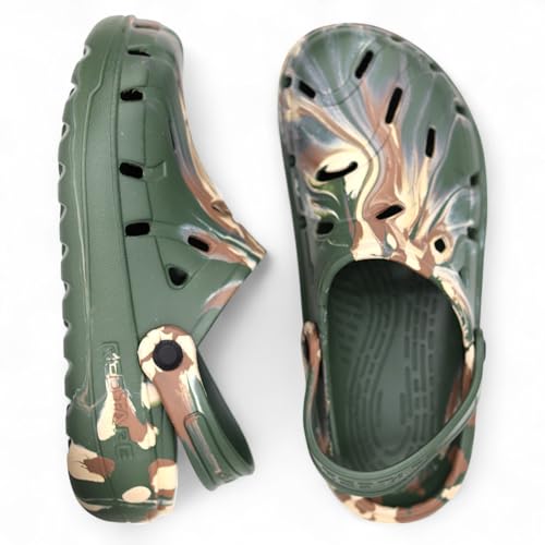 Image of Red Tape Men's Discover Marble Effect Clogs | Comfortable Slip-On Sandals with Adjustable Back Strap