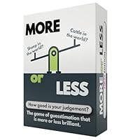 More or Less First Edition Card Game - How Good Is Your Judgement? 2 Players + | Secret Santa or Stocking Filler for Him or Her | For Kids, Teens & Adults | Play Anywhere | Age 12+