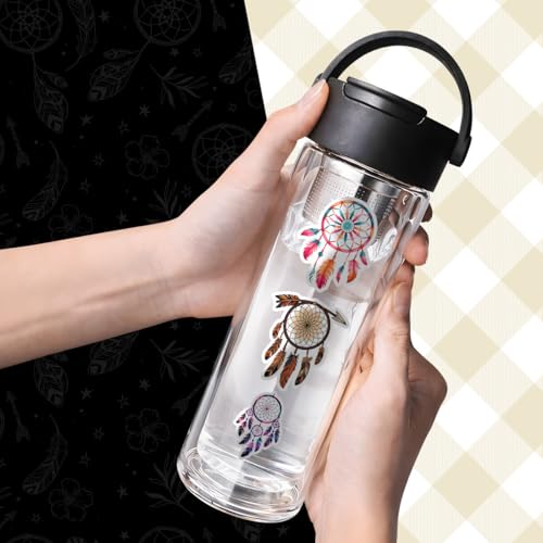 Calcomanías de atrapasueños coloridas para ventana casco teléfono y botella de agua impermeables pack 12 7