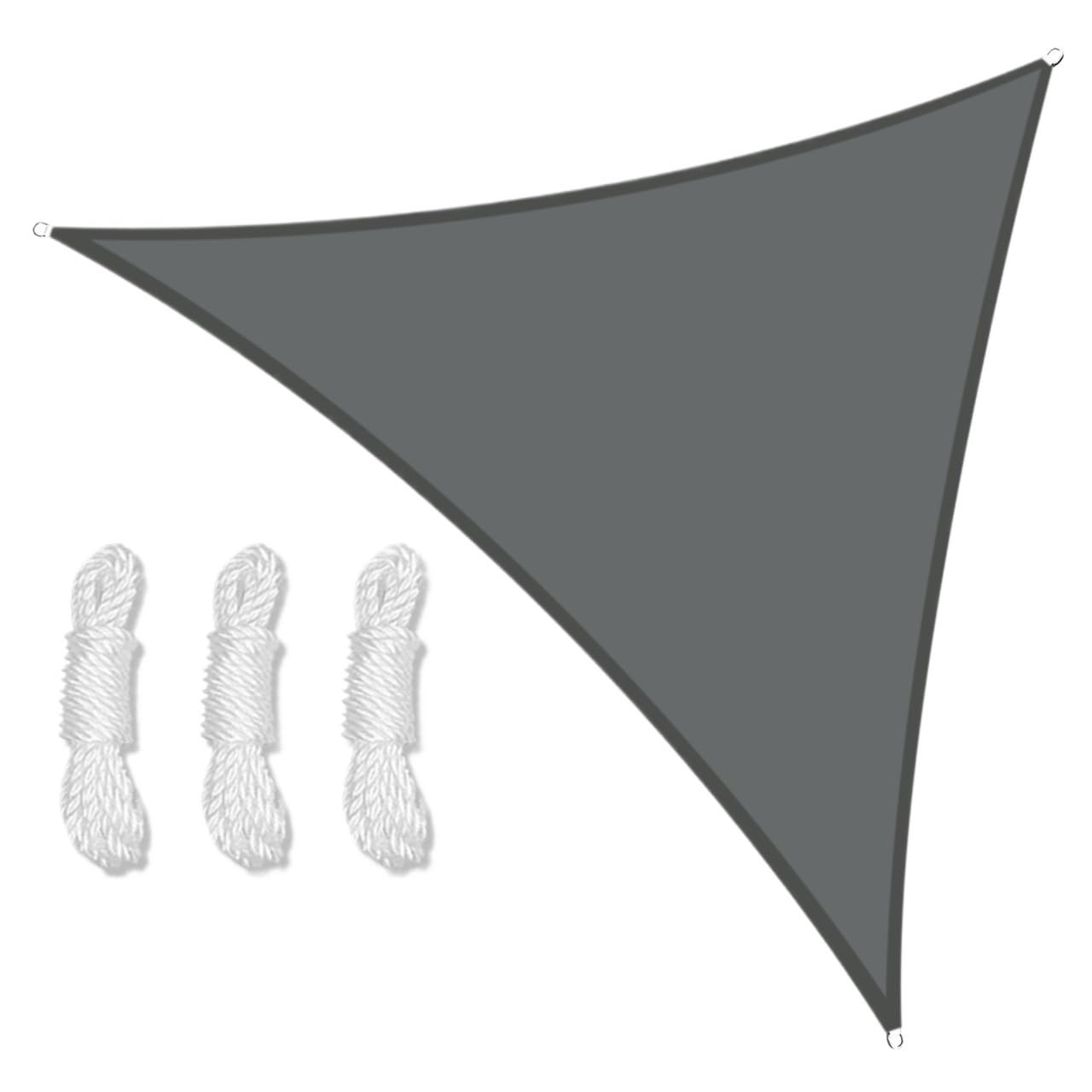Toile Ombrage Exterieur Voile d'ombrage Triangulaire imperméable for Jardin, terrasse, Piscine, 5 x 5/2 2 m(Deep Gray,500X500X500CM)