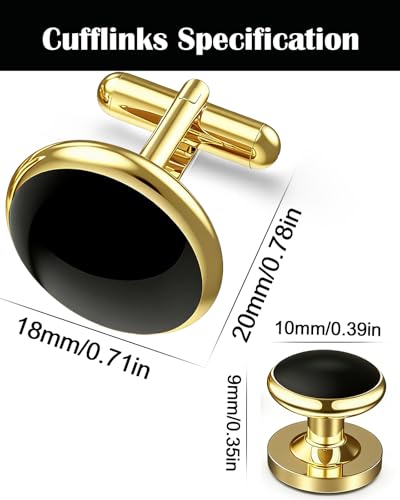 Image of Lictin Cufflinks for Men, Men's Tuxedo Studs and Cufflinks Set