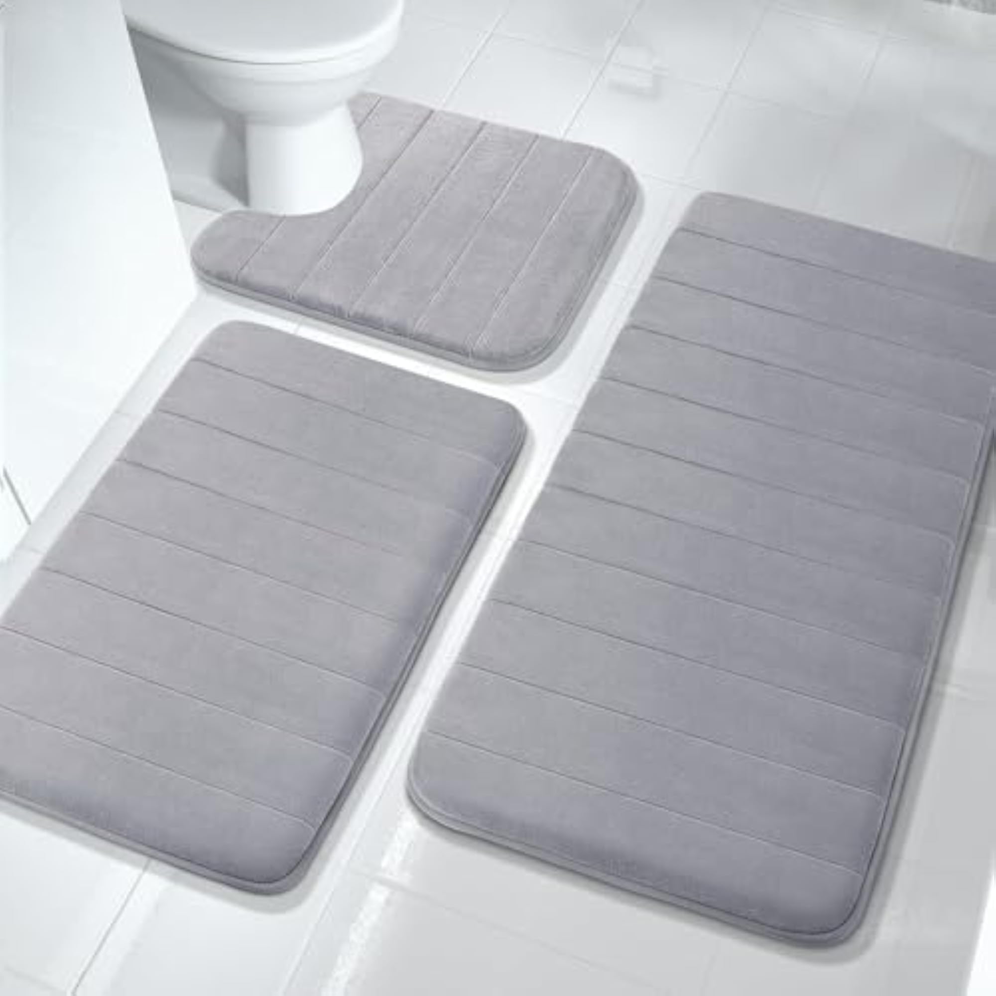 Memory Foam Bath Mat Set of 3 Toilet Mats