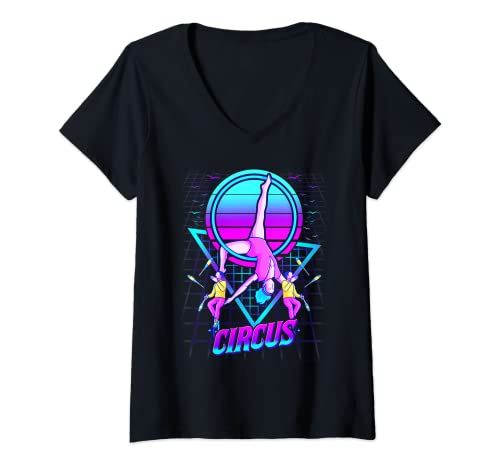 Mujer Awesome Circus Staff Aerialist Design Camiseta Cuello V