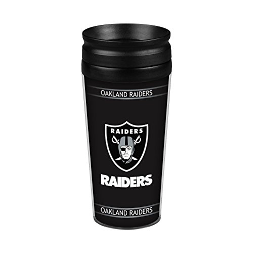 NFL Oakland Raiders Full Wrap Reisebecher, 400 ml, Schwarz Cover