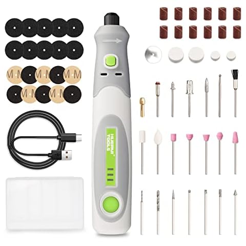Huepar Tools Cordless Rotary Tool, 3.6V Rotary Tool Kit with 58Pcs Accessories, 3 Speed(5000rpm-15000rpm) and USB Charging for Polishing/Carving/Cutting/Cleaning/DIY/Small Projects-RT4 Basic Cover